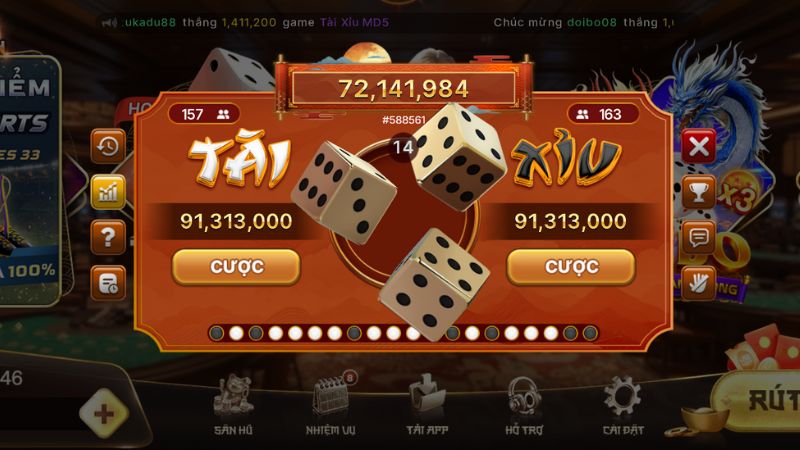 Giao diện chơi tài xỉu tại F79 thiết kế đẹp